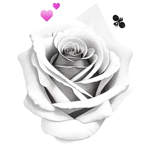 BLACK ROSE WITH PLAYING CARD PETALS tattoo design idea