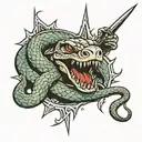 linghtning snake whit sword  tattoo design idea