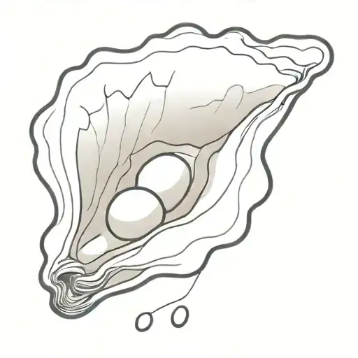 oyster pearl inside with line tattoo tattoo design idea