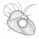 pearl in shell line  tattoo design idea