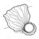 pearl in shell line  tattoo design idea