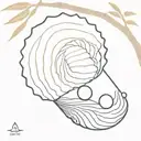 pearl in shell line  tattoo design idea