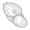 pearl in shell line  tattoo design idea