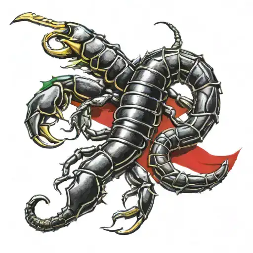 scorpion, italian flag, Born in November  tattoo design idea