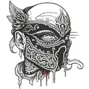 Oedipus bandana wrapped around bloody eyes tattoo design idea