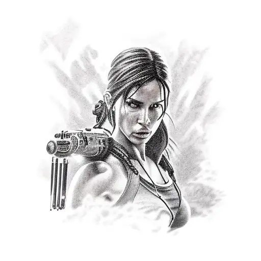 lara Croft tattoo design idea