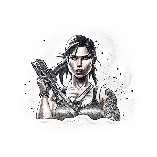 lara Croft tattoo design idea