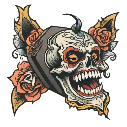 Laughing Coffin  tattoo design idea