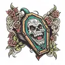Laughing Coffin  tattoo design idea