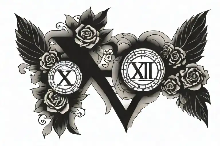 roman numerals II・XXIX・MMXX tattoo design idea