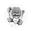 the name Hannah with a little monkey incorporated into the design. tattoo design idea