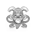 the name Hannah with a little monkey incorporated into the design. tattoo design idea