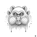 the name Hannah with a little monkey incorporated into the design. tattoo design idea