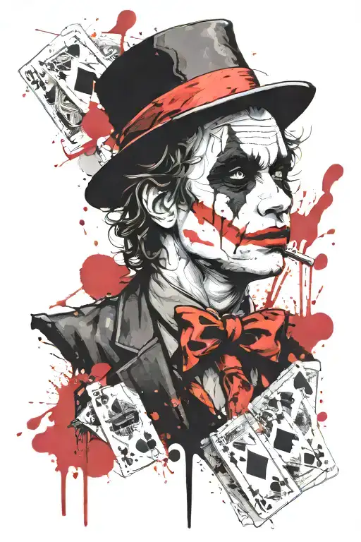 joker playing card tattoo design idea
