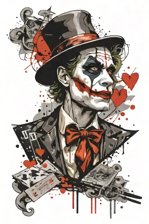 joker playing card tattoo design idea