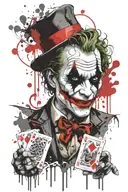 joker playing card tattoo design idea