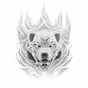 hell hound tattoo design idea