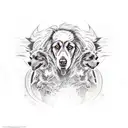 hell hound tattoo design idea