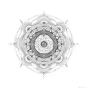An intricate mandala design incorporating elements of the ocean, representing the harmony between spirituality and the natural world. tattoo design idea