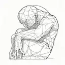 Black line art wrapping circumferentially around the forearms. Cracked marble statue, cracked stone sculpture, repaired tattoo design idea