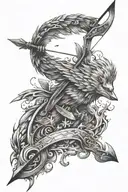 flaming arrow tattoo design idea