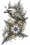 flaming arrow tattoo design idea