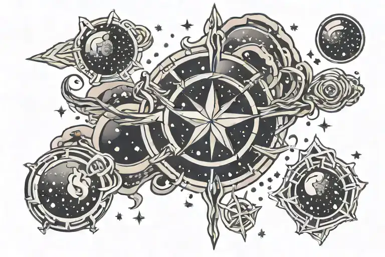 orions belt galaxy  tattoo design idea