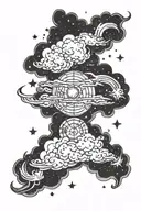 orions belt cloud tattoo design idea