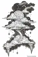 orions belt cloud tattoo design idea