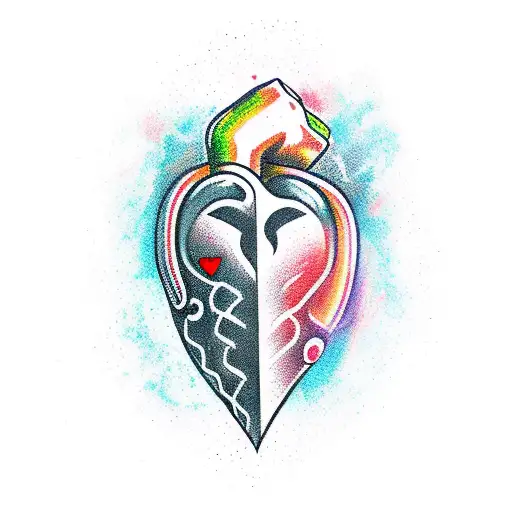 A dagger through the heart tattoo design idea
