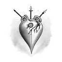 A dagger through the realistic heart tattoo design idea