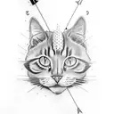 a tattoo with the text "im saving this pussy for lea seydoux" with an a arrow points down tattoo design idea