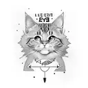 a tattoo with the text "im saving this pussy for lea seydoux" with an a arrow points down tattoo design idea