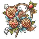 lollipop tattoo design idea