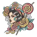 lollipop tattoo design idea