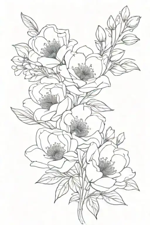 January May May April July birth flower bouquet tattoo tattoo design idea