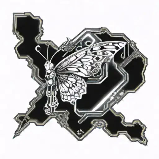 smoke and butterfly tattoo design idea