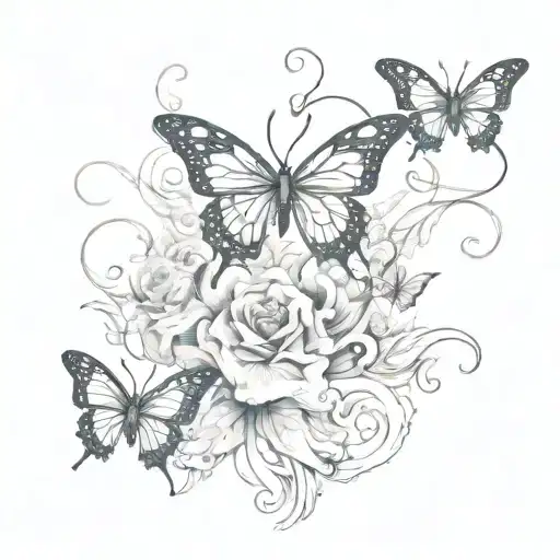 smoke and butterfly tattoo design idea