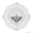 A dotwork tattoo featuring a stylized map of Iran with intricate patterns representing famous places like Persepolis, thirty-three bridges, Minarjanban, Hormuz Island, the Caspian Sea, and the names of big cities. tattoo design idea