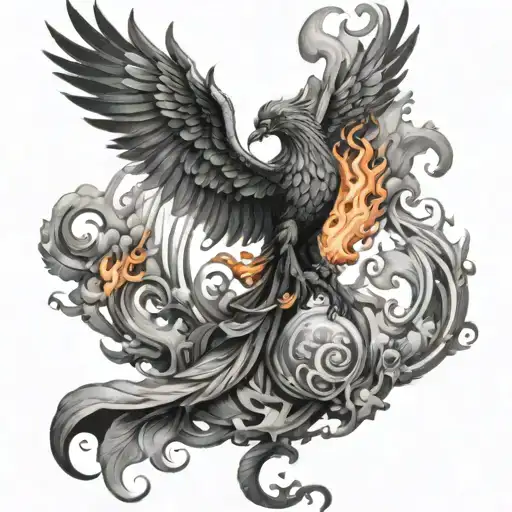 the four elements in Urdu and a pheonix rising tattoo design idea