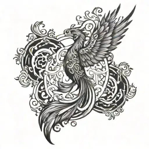 the four elements in Urdu and a pheonix rising tattoo design idea