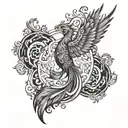 the four elements in Urdu and a pheonix rising tattoo design idea