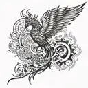 the four elements in Urdu and a pheonix rising tattoo design idea