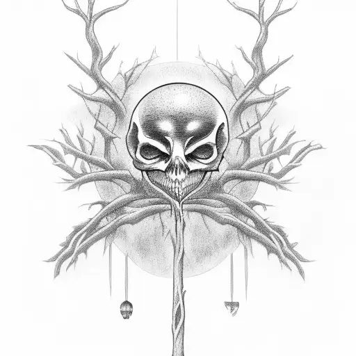 Tree of Death Guitar tattoo design idea
