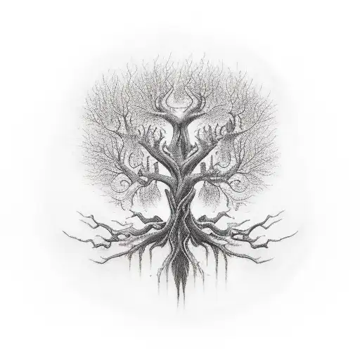 Tree of Death Guitar tattoo design idea