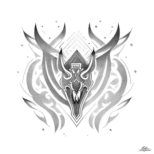 light rays tattoo design idea