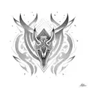 light rays tattoo design idea