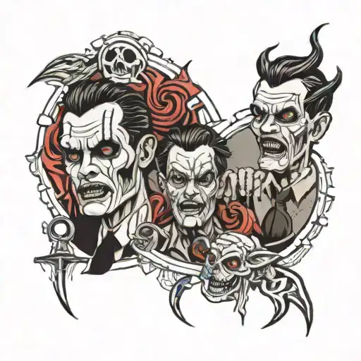 horror film strip tattoo design idea