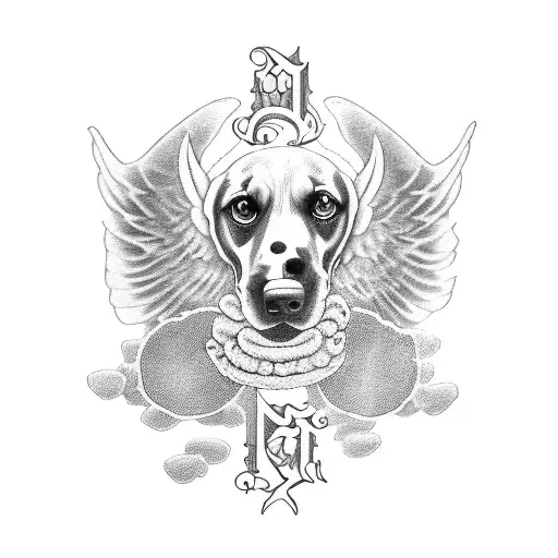 3 paws with angel wings with the names fletcher onyx and archie tattoo design idea