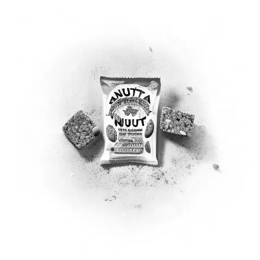 A granola bar that says nut bar - uncle ed on the label tattoo design idea